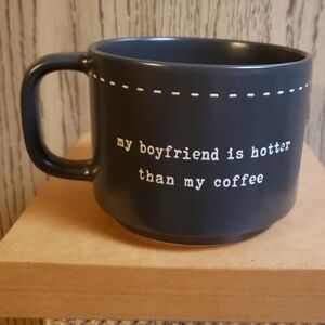 MRKT Market Finds Imprinted Mug 'My Boyfriend Is Hotter Than My Coffee' Novelty
